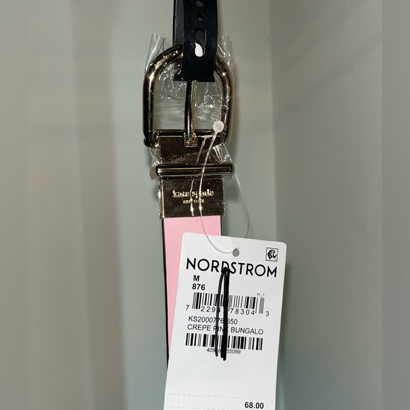 NWT Kate Spade Stitched Edge Genuine Leather Belt in Pink Size Medium - Picture 5 of 5